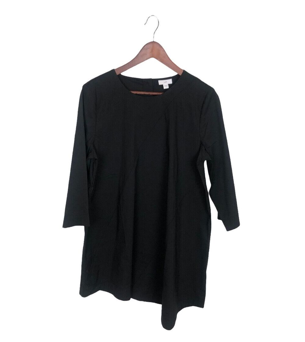 J. Jill Black 3/4 Sleeves Asymmetrical Tunic Mini Dress Women's Size Medium